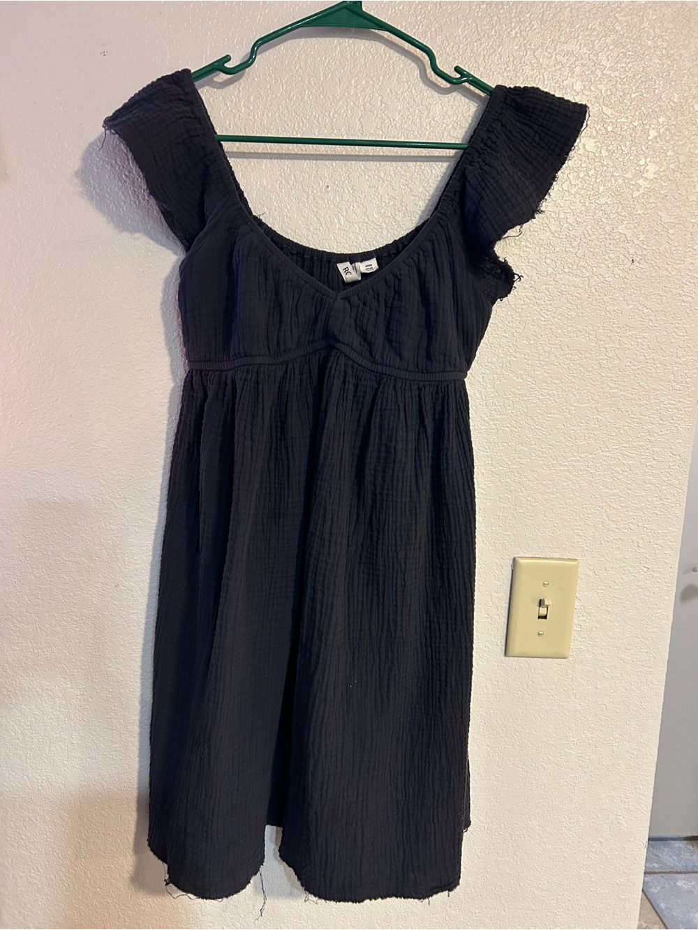 Roxy Navy Beach Flutter Sleeve Casual Dress